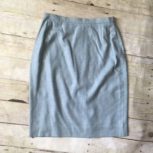 AKRIS Cashmere Sky Blue Career Pencil Skirt